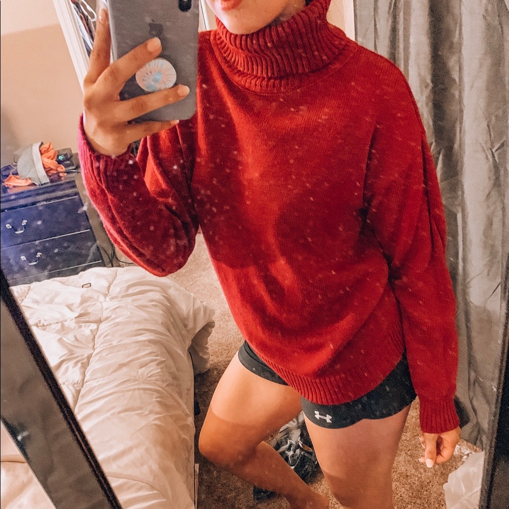 Cozy red turtle neck